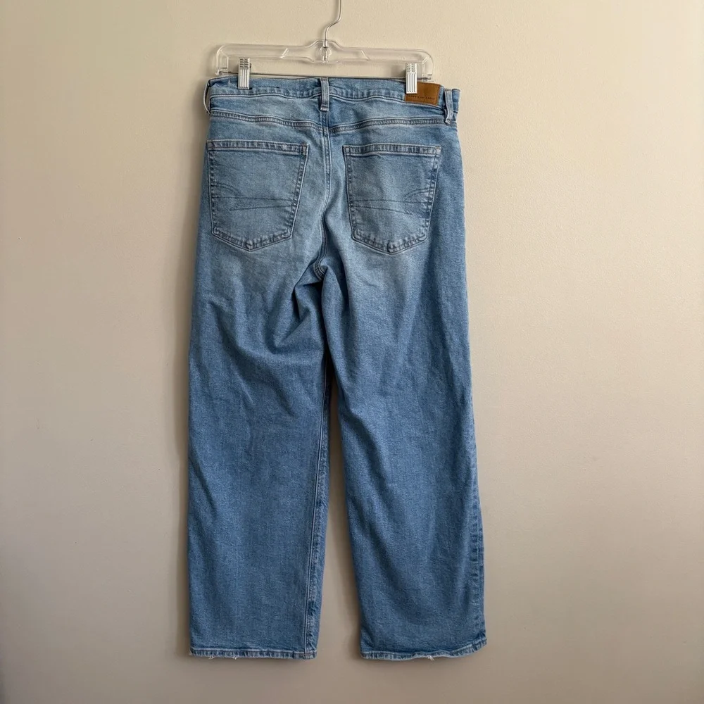 American Eagle Stovepipe Jeans Womens 8 Blue Medium Wash High Rise Straight - Picture 3 of 9
